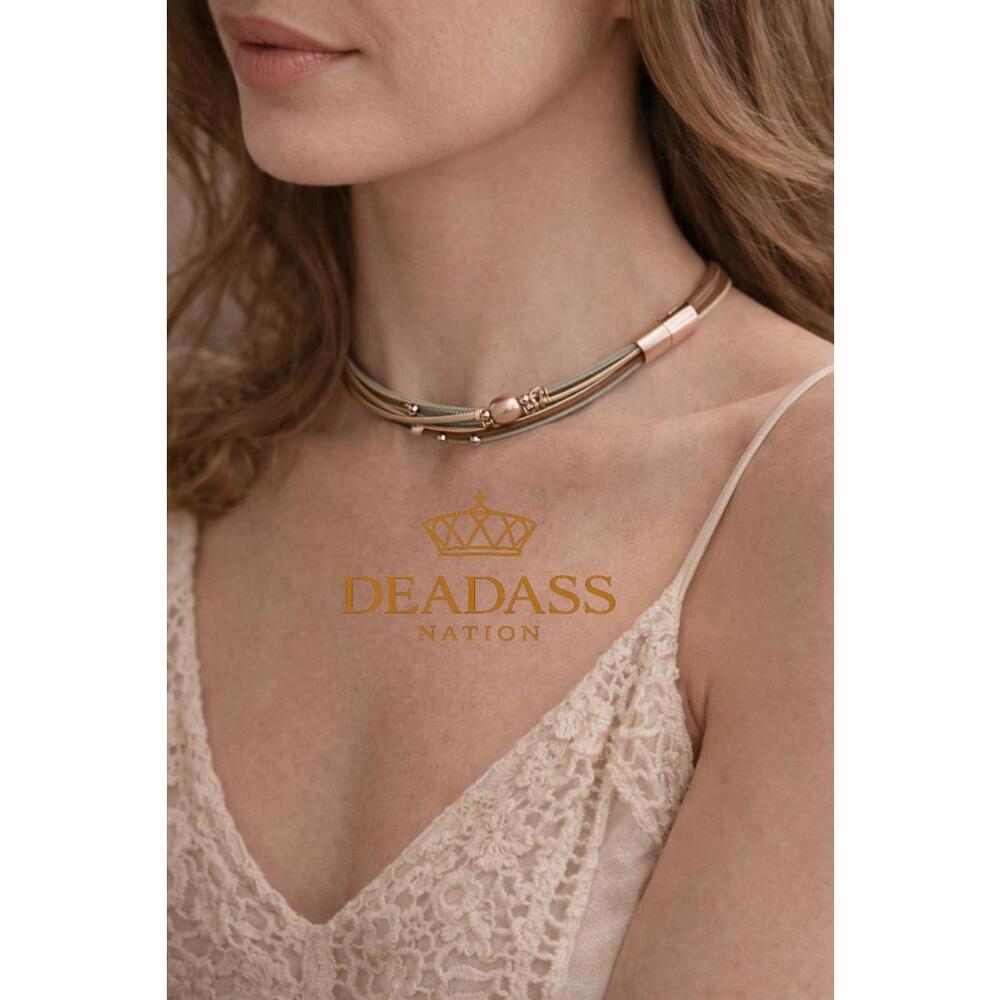Deadass Nation Multi-Strand Rose Gold-tone Choker Necklace